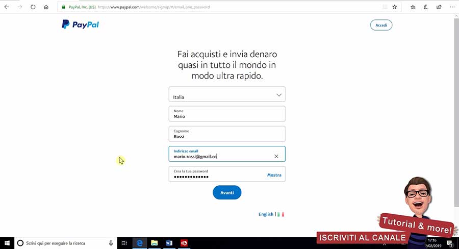 aprire conto paypal 2