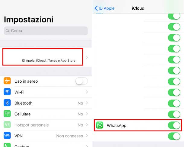 attivare cloud iphone per whatsapp