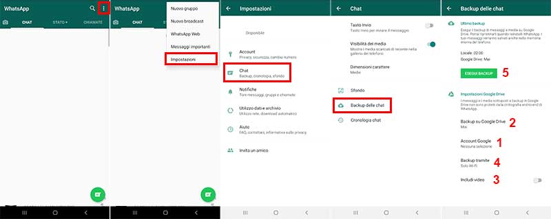 back up chat whatsapp con google drive