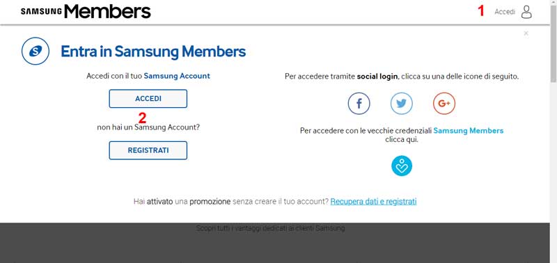 accesso samsung members