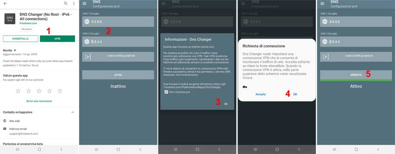 cambiare dns smartphone rete dati 2