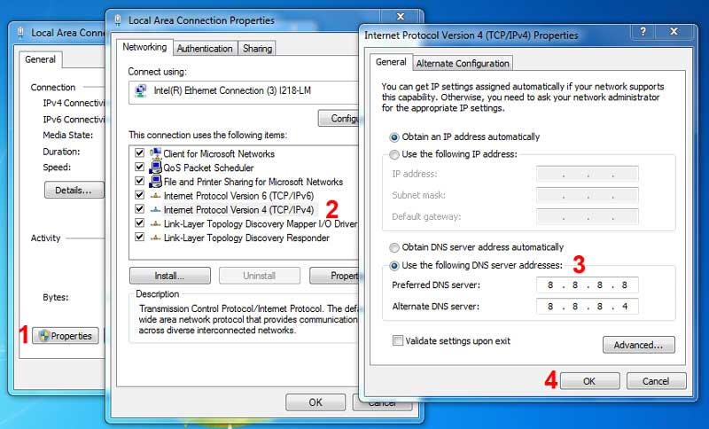 cambiare dns windows