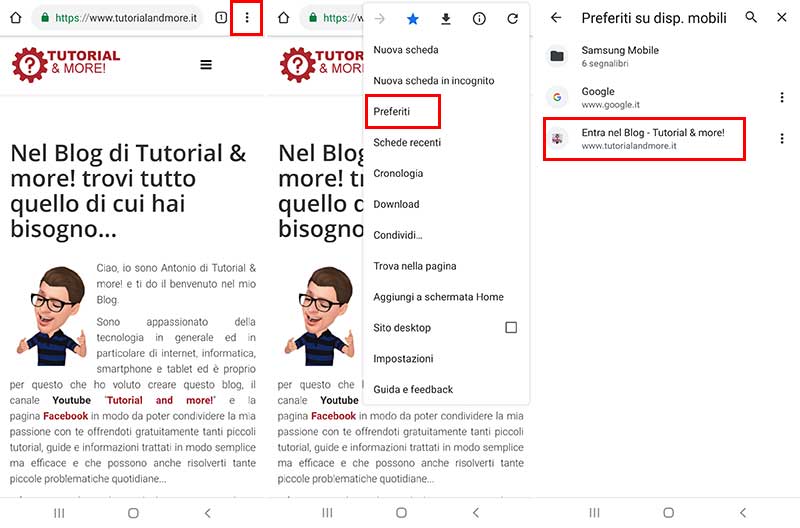 salvare i preferiti su chrome smartphone 2