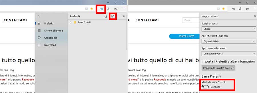 salvare i preferiti su edge 2