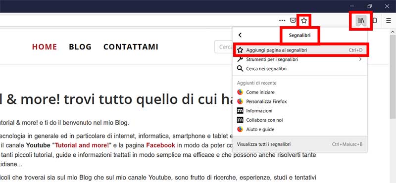 salvare i preferiti su firefox