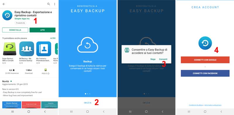 trasferire contatti da android a iphone