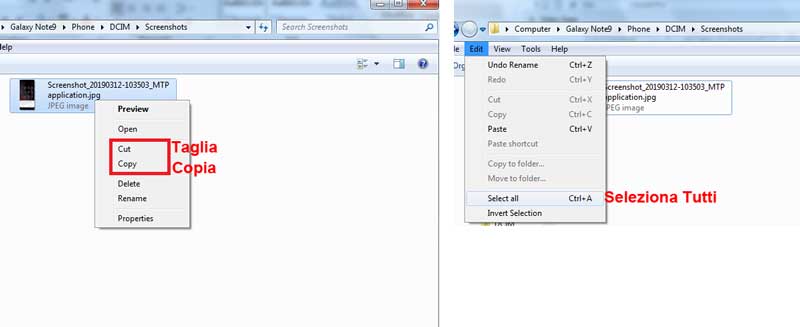 copiare foto da android a pc