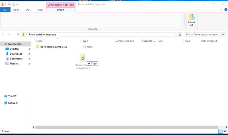 aggiungere cartella a file zip