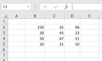 foglio di lavoro excel