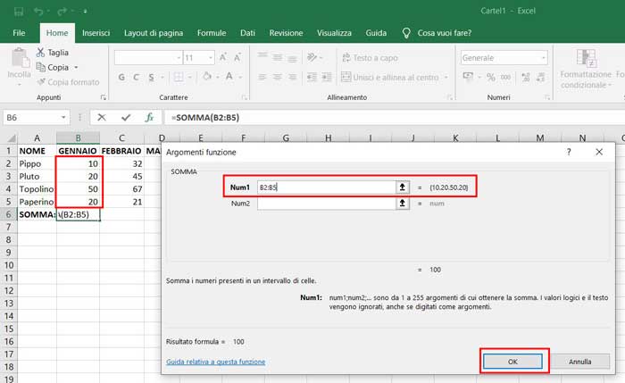 lista funzioni excel 2
