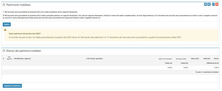 patrimonio mobiliare dsu