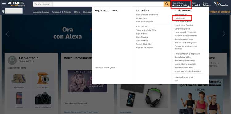 i miei ordini amazon