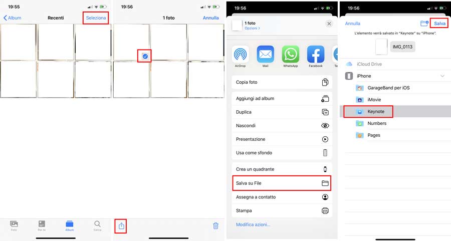 usare la funzione file su iphone
