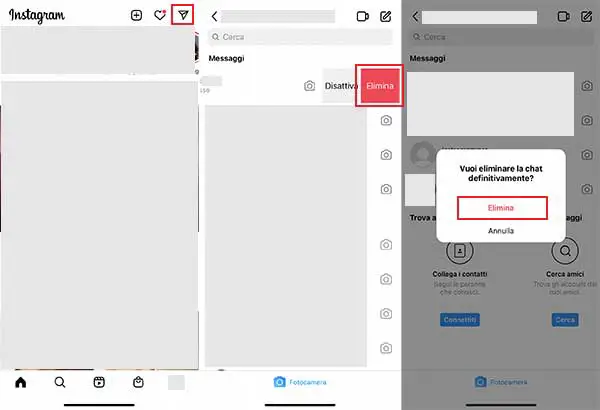 cancellare messaggi instagram 2