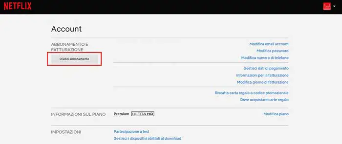 come disdire netflix 4