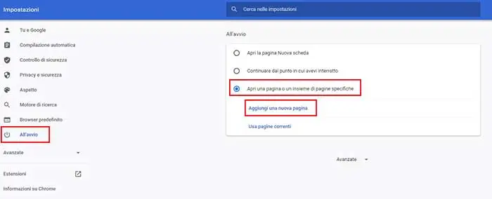 impostare google come pagina iniziale 1