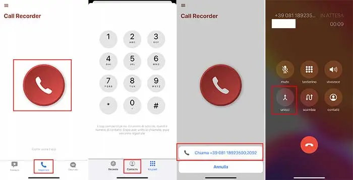 registrare telefonata iphone 3