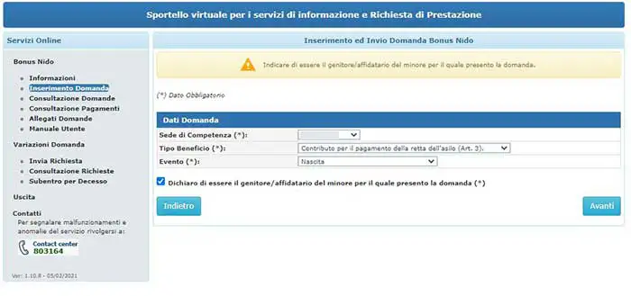 come richiedere bonus nido 4
