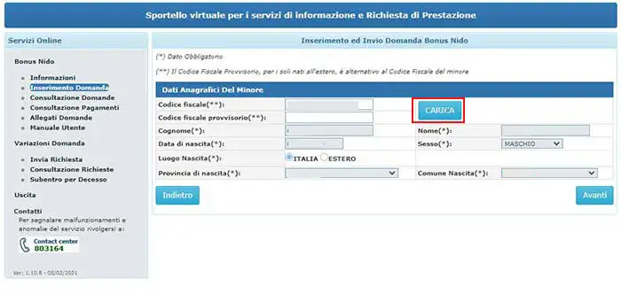 come richiedere bonus nido 5