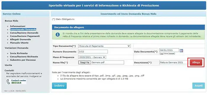 come richiedere bonus nido 7