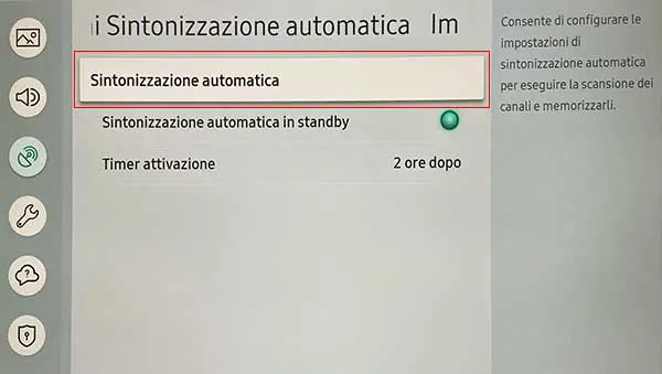 come risintonizzare tv samsung 3