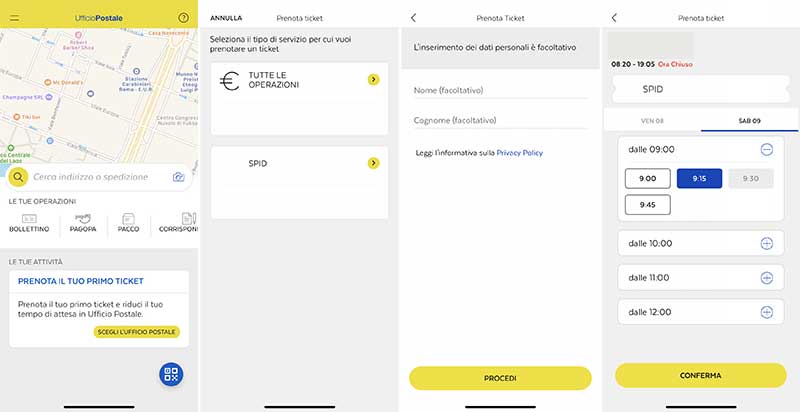 app ufficio postale prenotazione