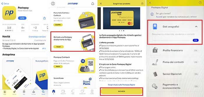 richiedere postepay digital