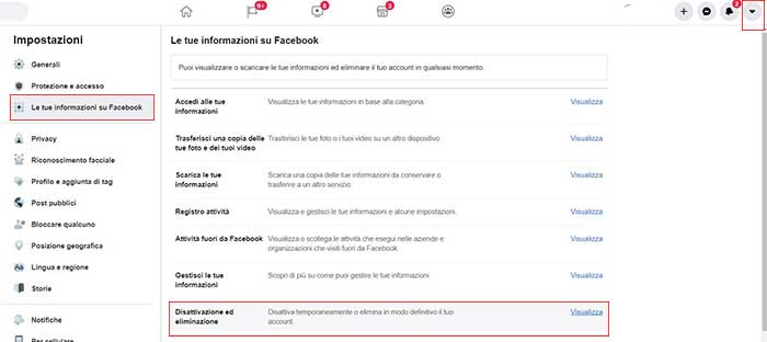 togliersi da facebook pc