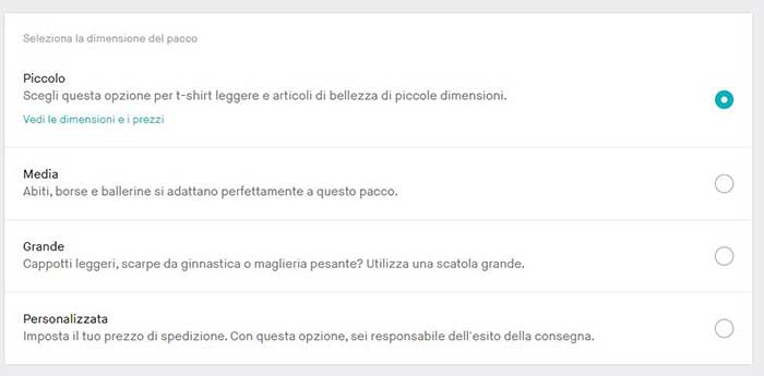 spedizione vinted