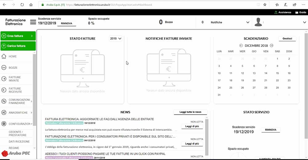 fatturazione elettronica aruba home