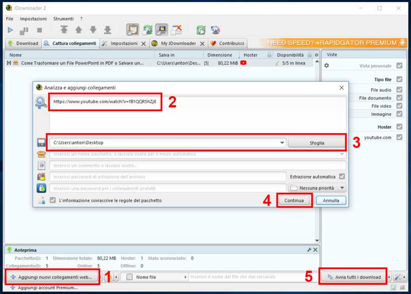 scaricare video youtube jdownloader 2