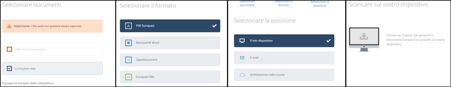 salvare cv europass