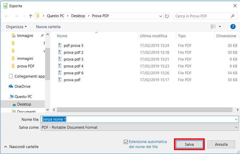 calc esporta in pdf 3