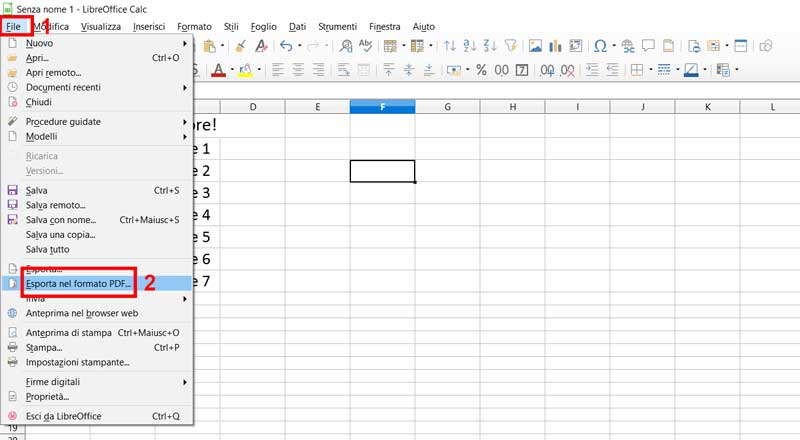 calc esporta in pdf
